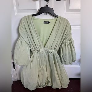 poofy green dress